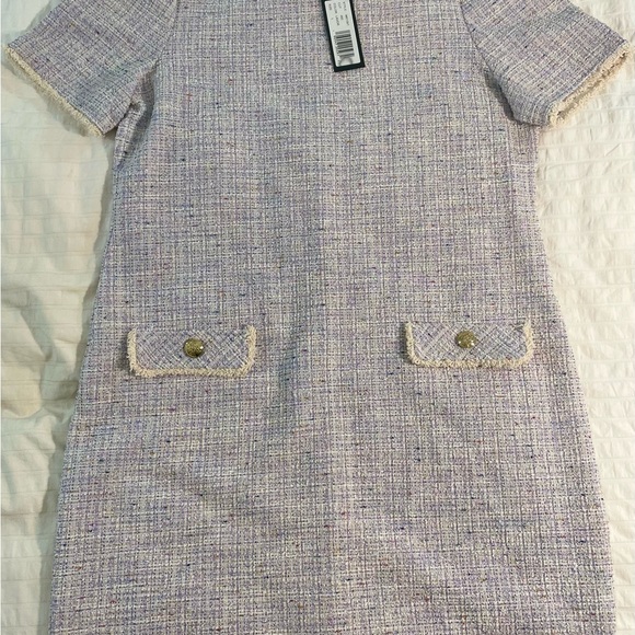 Isaac Mizrahi Lavender Tweed Dress NWT (L / Large) - Picture 5 of 6